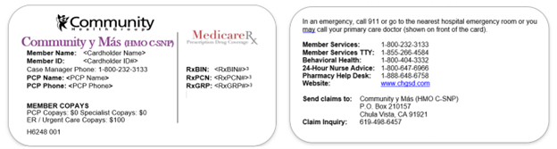 CHG C-SNP Identification Card
